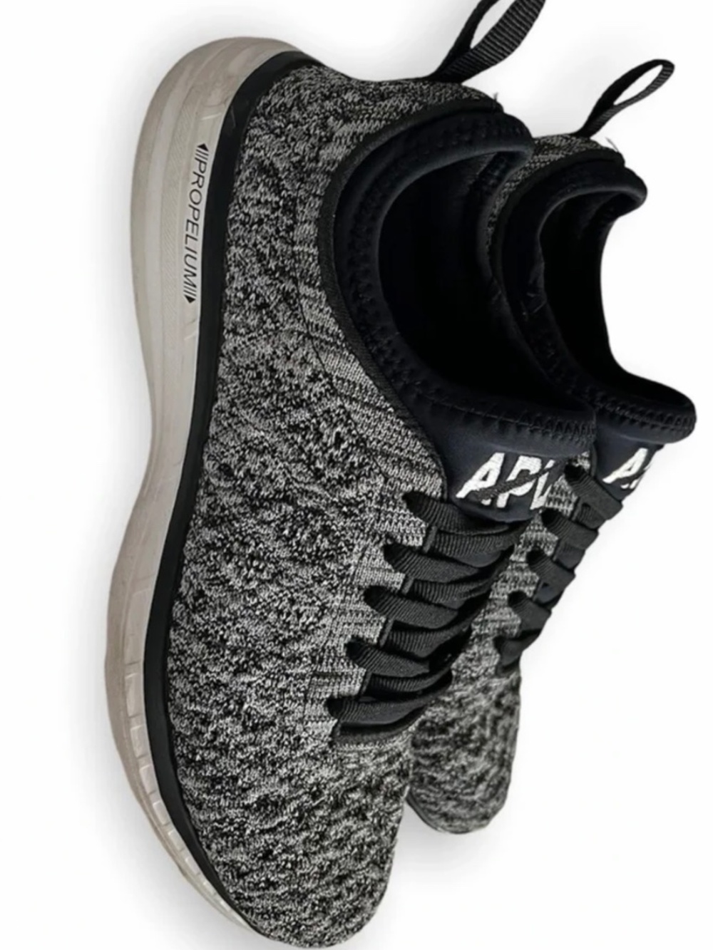 APL Techloom Phantom Sneakers Black/White Melange Size 8